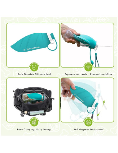 Botella de Agua para Perros Superdesign 580ML Azul Portátil