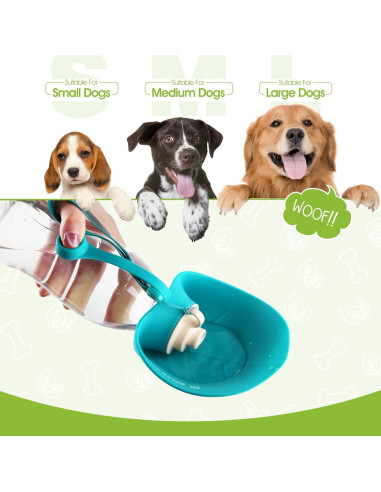 Botella de Agua para Perros Superdesign 580ML Azul Portátil