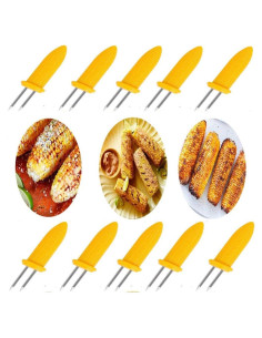 10 Sujetadores de Mazorcas de Maíz Acero Inoxidable GBSTORE