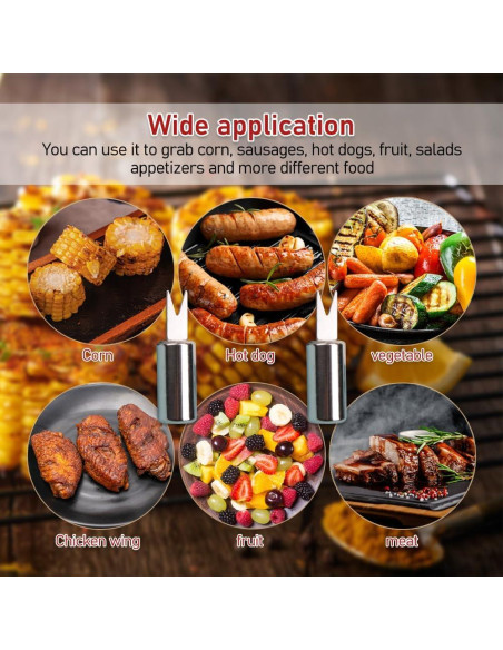 10 Sujetadores de Mazorcas de Maíz ZORZA Acero Inoxidable