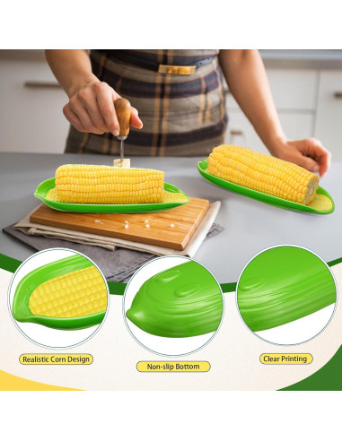 Platos de Maíz Melamina Antideslizantes Teenyyou - 4 Pcs