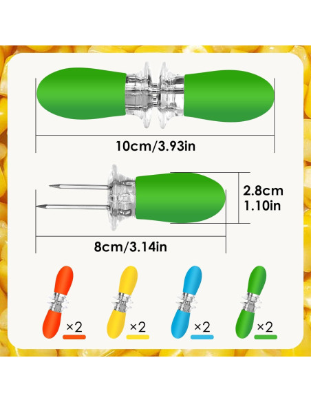 16 Piezas Sujetadores de Maíz Acero Inoxidable ZMFeng