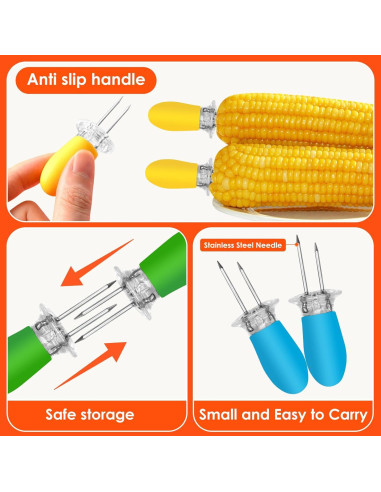 16 Piezas Sujetadores de Maíz Acero Inoxidable ZMFeng