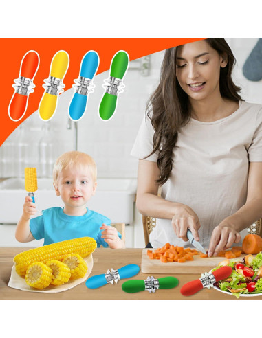 16 Piezas Sujetadores de Maíz Acero Inoxidable ZMFeng