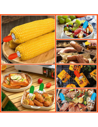 16 Piezas Sujetadores de Maíz Acero Inoxidable ZMFeng