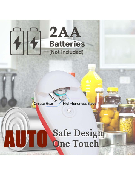 Abrelatas Eléctrico AQUOX CO001 Automático Sin Manos Rojo