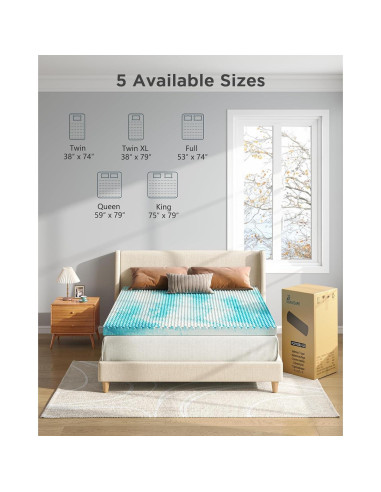 Colchón Viscoelástico PERLECARE 5 cm Twin XL Refrigerante