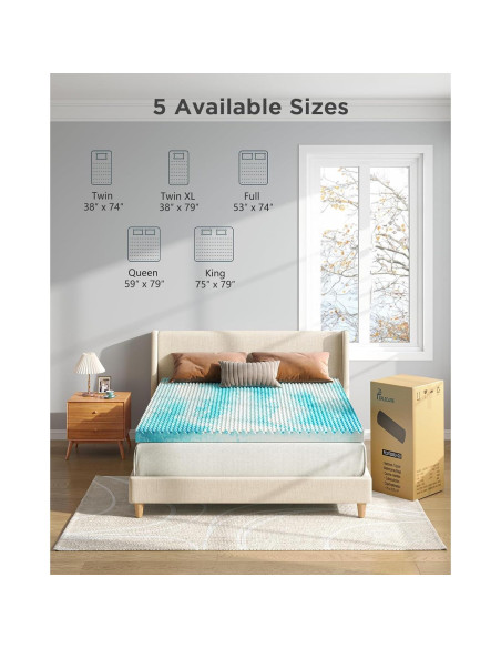 Colchón Viscoelástico PERLECARE 5 cm Twin XL Refrigerante