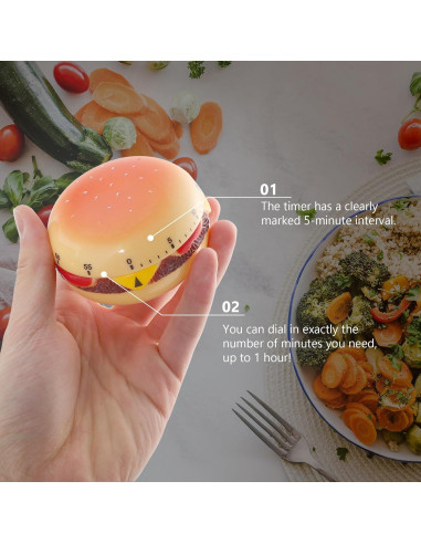Temporizador Mecánico de Cocina Cabilock Hamburguesa 60 Min