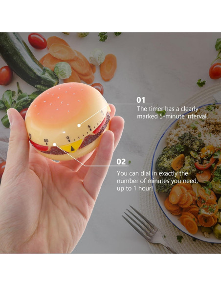 Temporizador Mecánico de Cocina Cabilock Hamburguesa 60 Min