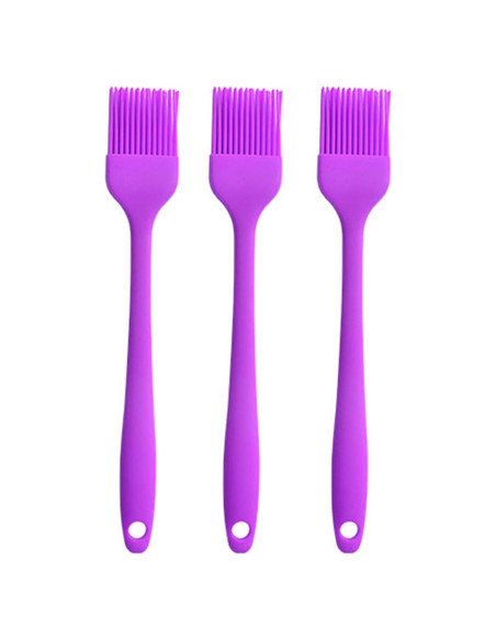 Set de Brochas de Silicona JYYHSF para BBQ y Cocina 3 PCS Morado
