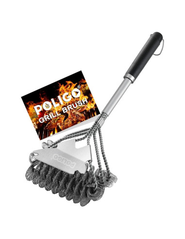 Cepillo y Raspador de Parrilla POLIGO 45.72 cm Acero Inoxidable