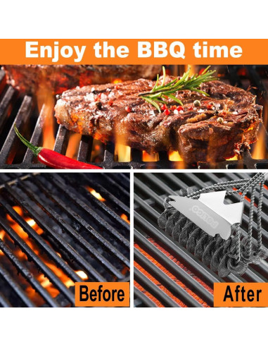 Cepillo y Raspador de Parrilla POLIGO 45.72 cm Acero Inoxidable