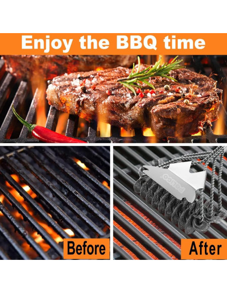 Cepillo y Raspador de Parrilla POLIGO 45.72 cm Acero Inoxidable