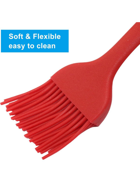 Brochas de Silicona Hitefu 2 Pcs para Cocina y BBQ - Negro y Rojo