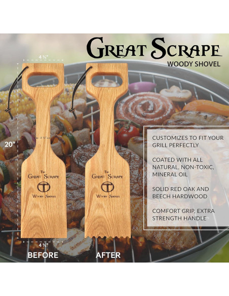 Rasqueta de Madera 20" Gran Rasqueta - Herramienta BBQ