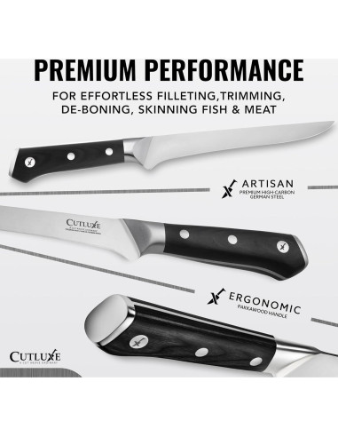 Cuchillo de Deshuesar Cutluxe 15.24 cm Acero Alemán Ergonómico