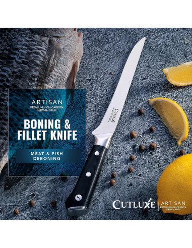 Cuchillo de Deshuesar Cutluxe 15.24 cm Acero Alemán Ergonómico