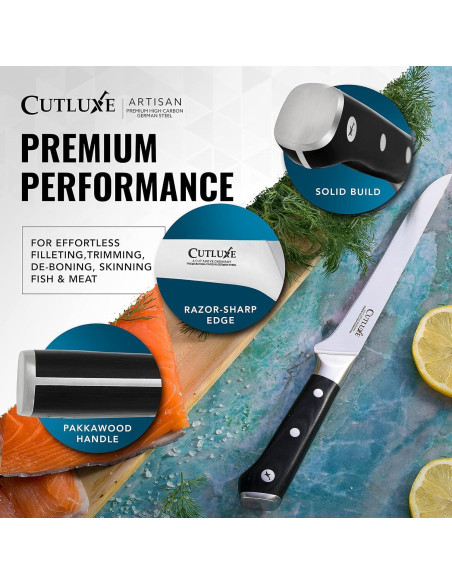 Cuchillo de Deshuesar Cutluxe 15.24 cm Acero Alemán Ergonómico