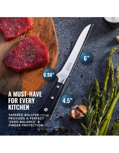 Cuchillo de Deshuesar Cutluxe 15.24 cm Acero Alemán Ergonómico