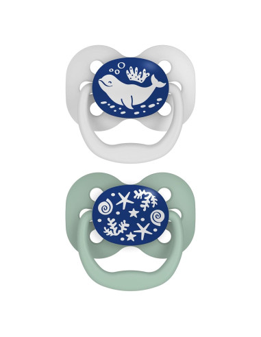 Chupete Dr. Brown's Advantage 0-6m Azul Brilla en la Oscuridad