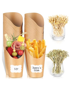 50 Tazas de Charcutería SEANSDA + 200 Palillos + 50 Etiquetas