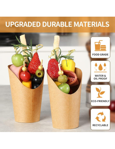 50 Tazas de Charcutería SEANSDA + 200 Palillos + 50 Etiquetas