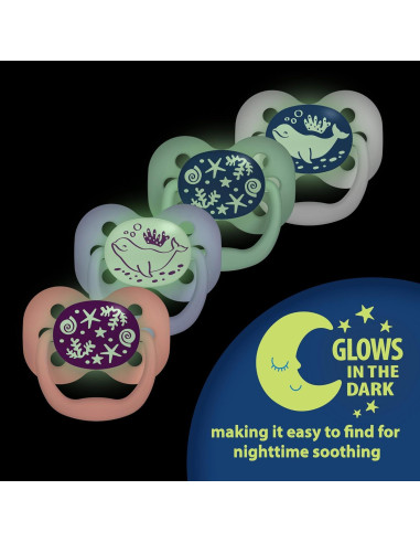 Chupete Dr. Brown's Advantage 0-6m Azul Brilla en la Oscuridad