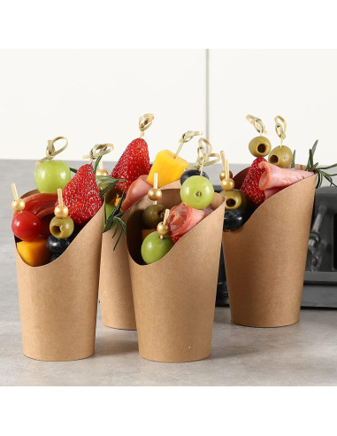 50 Tazas de Charcutería SEANSDA + 200 Palillos + 50 Etiquetas