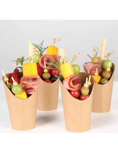 50 Tazas de Charcutería SEANSDA + 200 Palillos + 50 Etiquetas