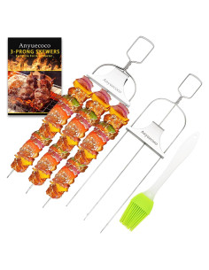 Pinchos de Kabob Anyuecoco 35.5 cm Acero Inoxidable 2 PCS