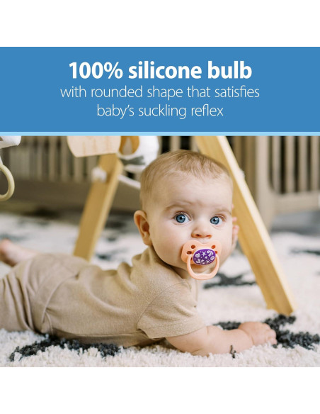 Chupete Dr. Brown's Advantage 0-6m Azul Brilla en la Oscuridad