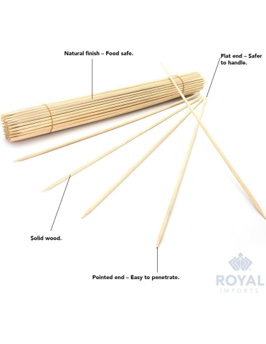 Estacas de Madera Natural Royal Imports 60.96 cm 100 Pcs