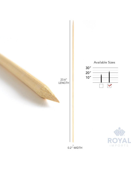 Estacas de Madera Natural Royal Imports 60.96 cm 100 Pcs