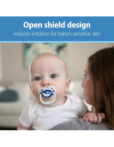 Chupete Dr. Brown's Advantage 0-6m Azul Brilla en la Oscuridad