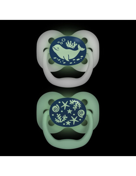 Chupete Dr. Brown's Advantage 0-6m Azul Brilla en la Oscuridad