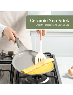 Sartén para Crepes Redchef 25.4 cm Antiadherente Cerámica Gris 2