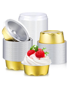 Contenedores de Aluminio Desechables Eaasty 150 Piezas 1.6 oz