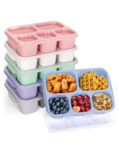 Caja Bento Korlon 6 Piezas 1000ml con 5 Compartimentos