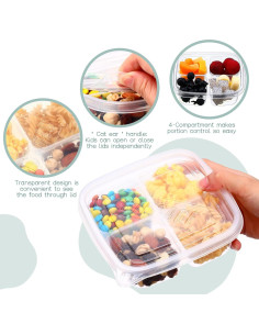 Cajas Bento Dandat 50 Pcs 4 Compartimentos Reutilizables 2