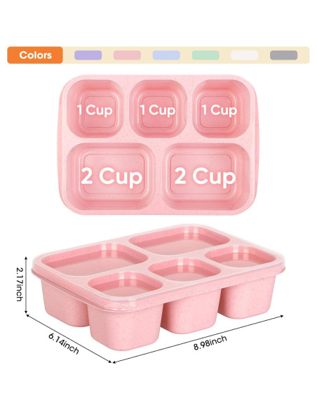 Caja Bento Korlon 6 Piezas 1000ml con 5 Compartimentos