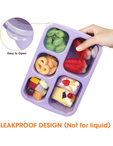 Caja Bento Korlon 6 Piezas 1000ml con 5 Compartimentos