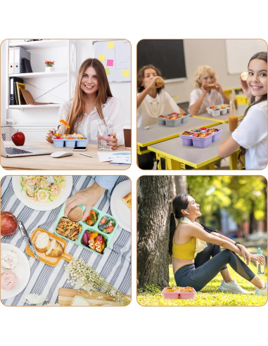 Caja Bento Korlon 6 Piezas 1000ml con 5 Compartimentos