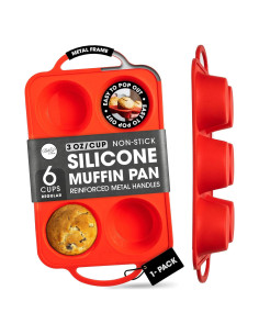 Bandeja de Muffins de Silicona BAKE BOSS 6 Tazas Antiadherente