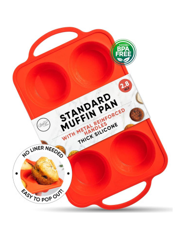 Bandeja de Muffins de Silicona BAKE BOSS 6 Tazas Antiadherente