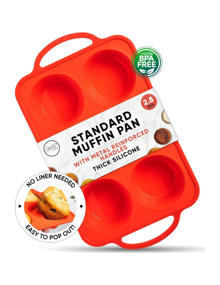 Bandeja de Muffins de Silicona BAKE BOSS 6 Tazas Antiadherente