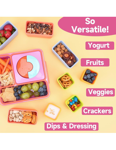 Contenedores de Dips VIOTIIN Silicona 4 Piezas A Prueba de Fugas