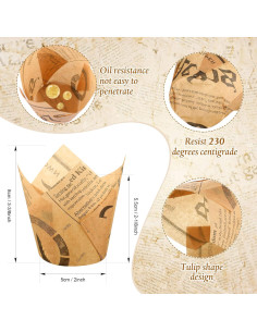 Yungyan 400 Forros de Tulipán para Cupcakes Resistentes a Grasa 2