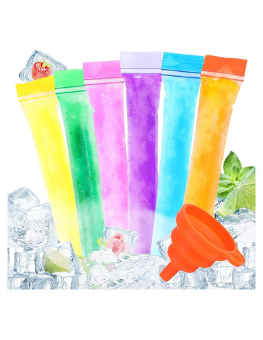 120 Bolsas de Moldes de Paletas FEBSNOW Multicolor 11x5 cm