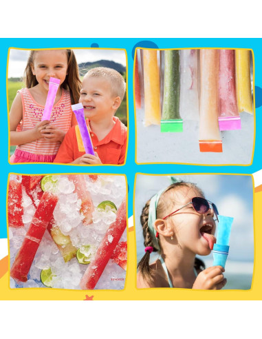 120 Bolsas de Moldes de Paletas FEBSNOW Multicolor 11x5 cm